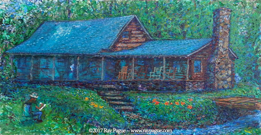 Railroad Project Manager's House, NC, painting by Ray Pague