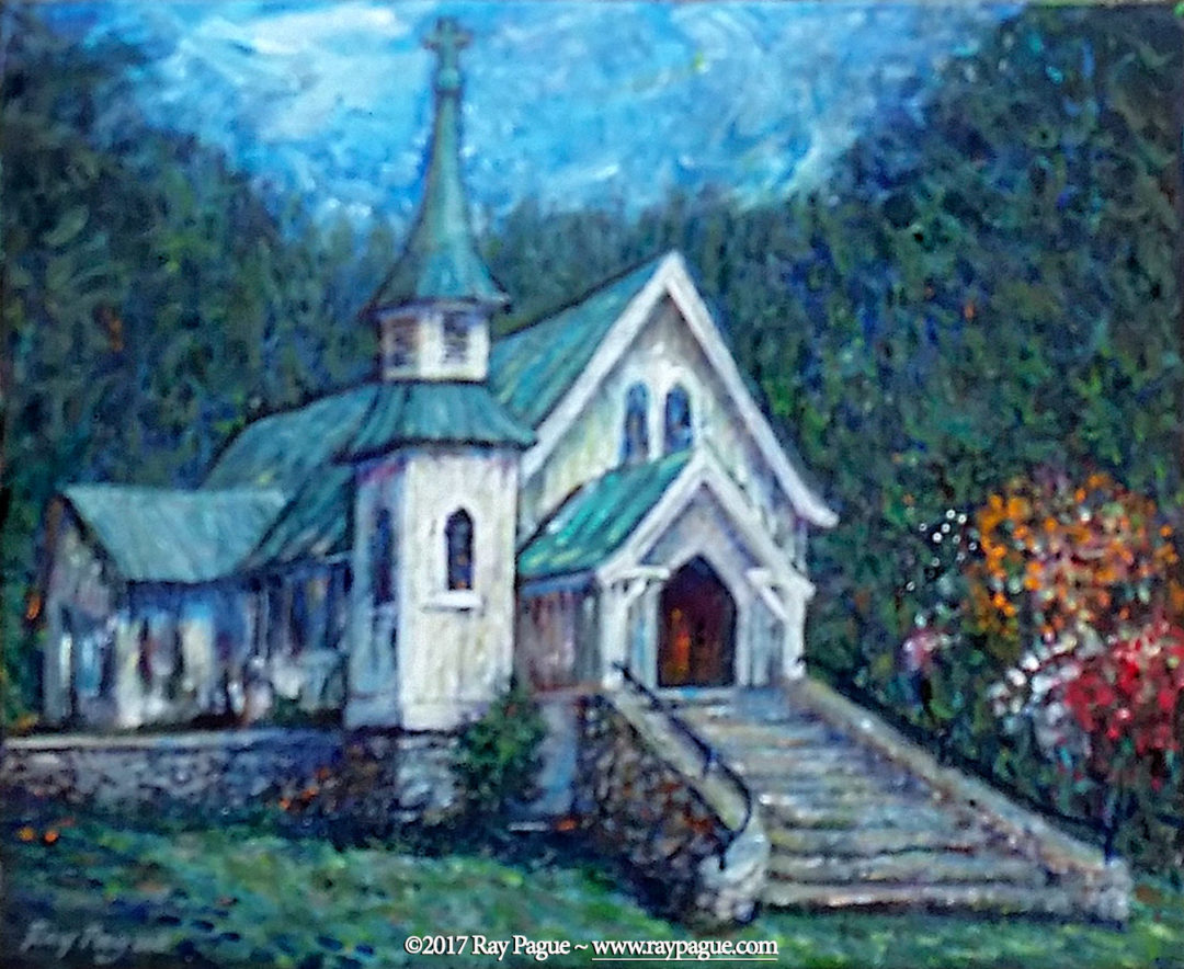 North Carolina Church, painting by Ray Pague