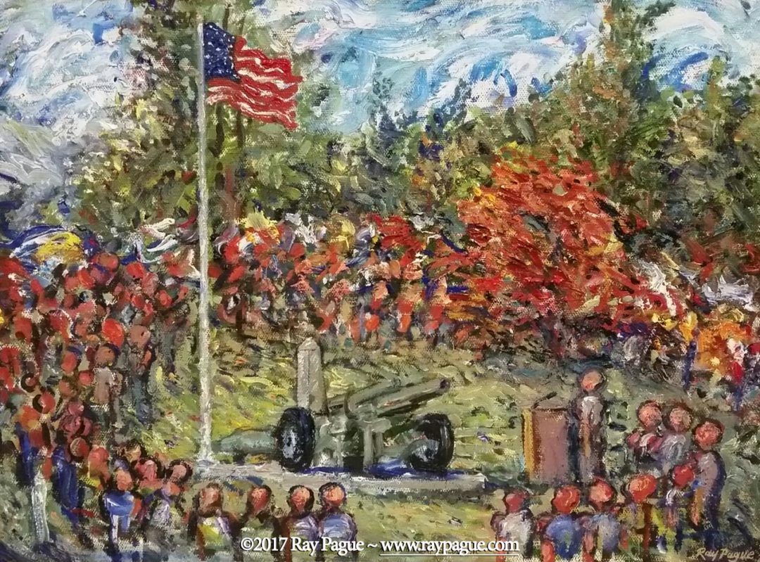 Memorial Day Reenactment in Saluda, NC, painting by Ray Pague