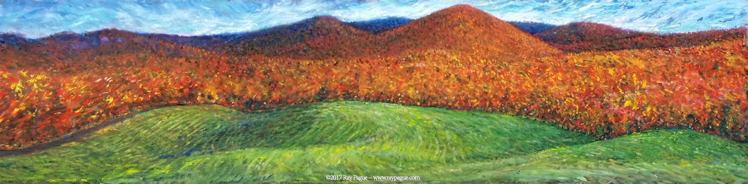 Pace's Overlook - Autumn painting by Ray Pague