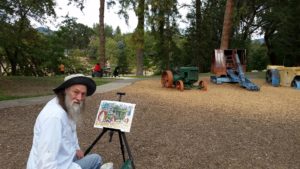 Riverside Park Playground - Ray Pague painting tractor study