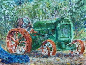 Riverside Park Study - Painting of Green Tractor