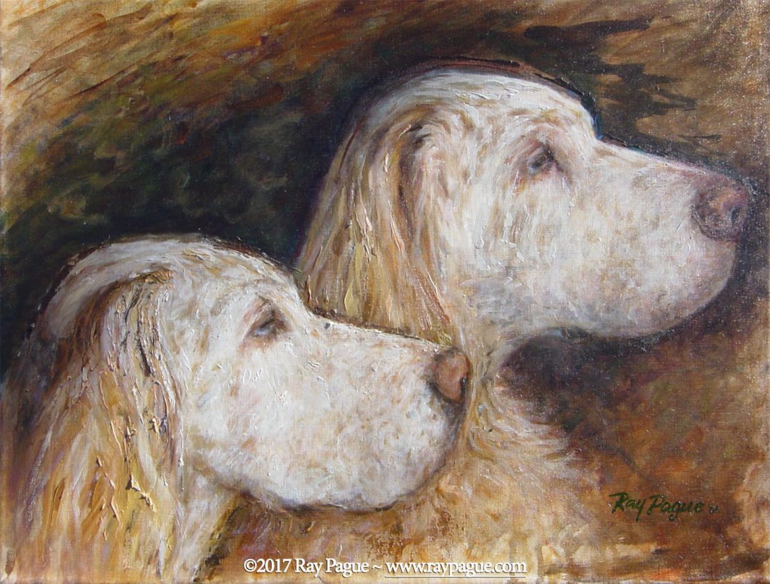 Portrait of Two English Setters by Ray Pague